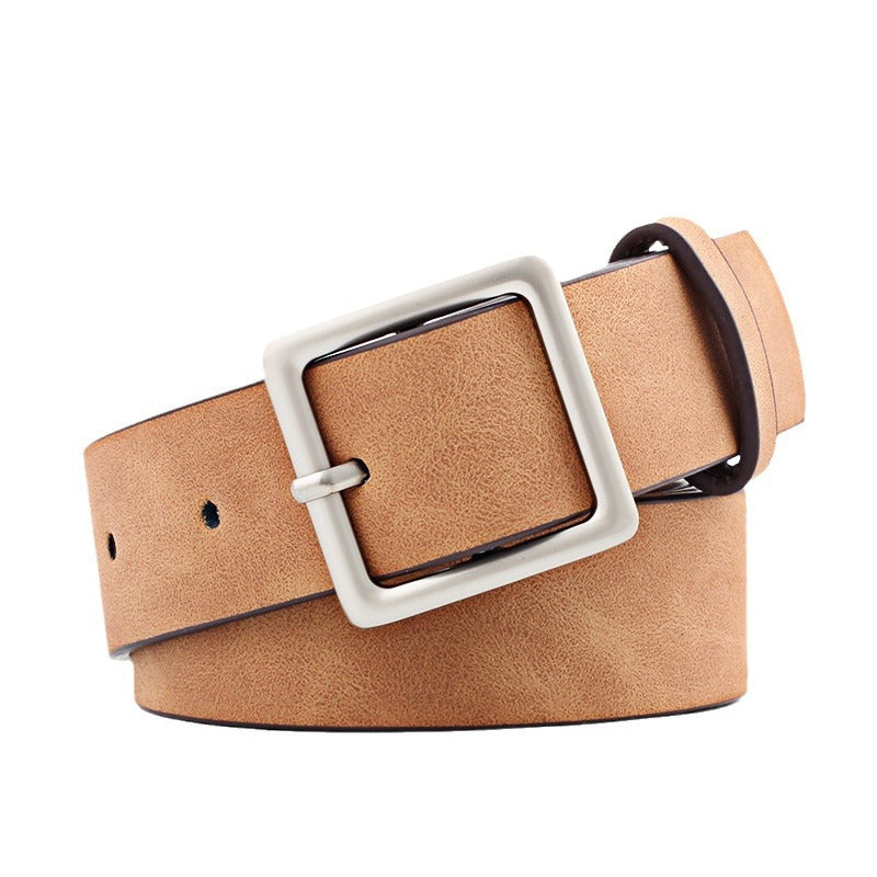 Women's Korean Style Trendy Square Buckle Simple Belts