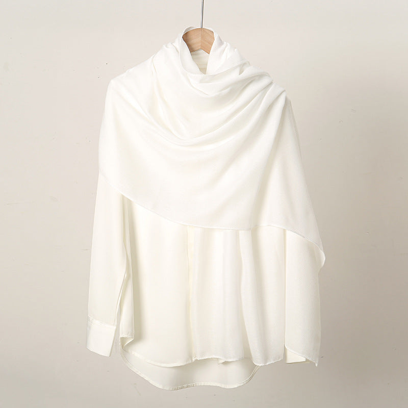 Women's Monochrome Linen Popular Solid Color Cotton Scarfs