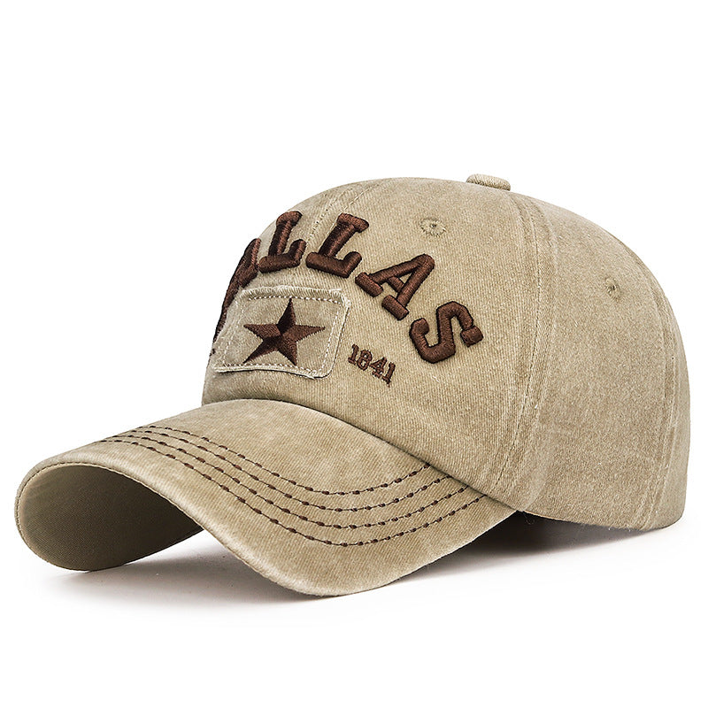 Women's & Men's Paste Cloth Embroidery Three-dimensional Letter Baseball Washed Faded Old Hats & Caps