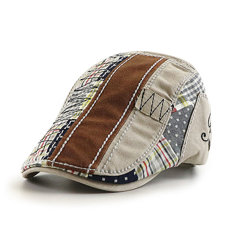 Men's Hat Peaked British Casual Stitching Beret Hats & Caps