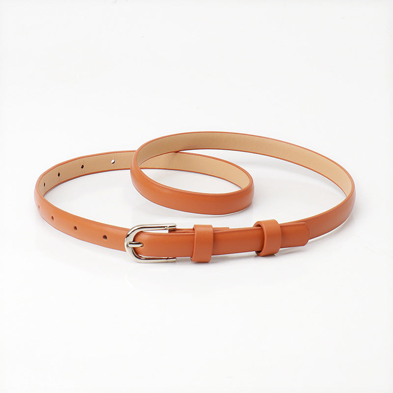 Women's Fashionable Alloy Pin Buckle Thin Matching Belts