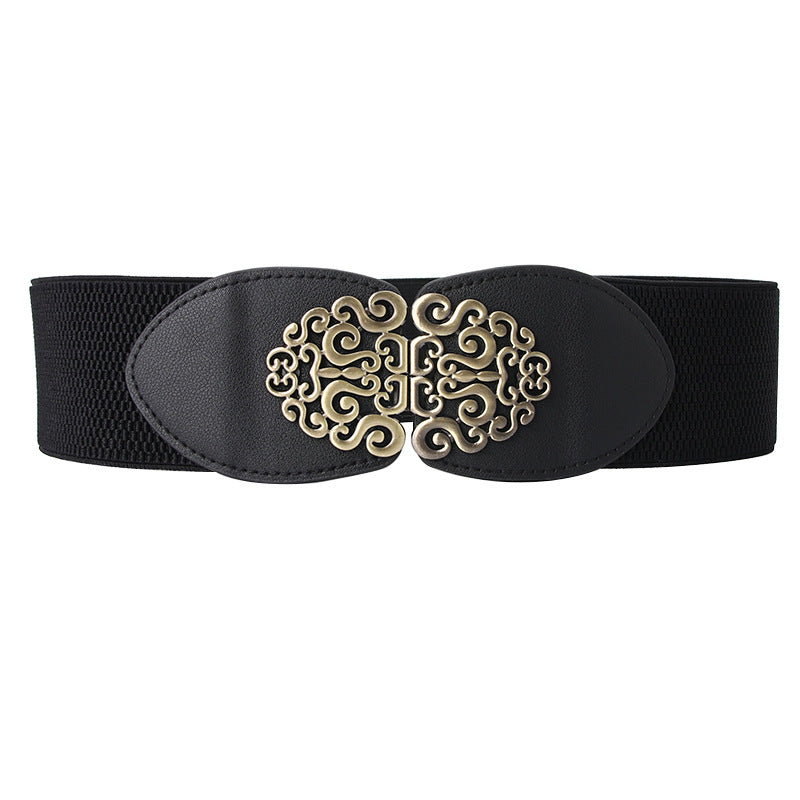 Women's Wide Elastic Decoration With Dress Simple Belts