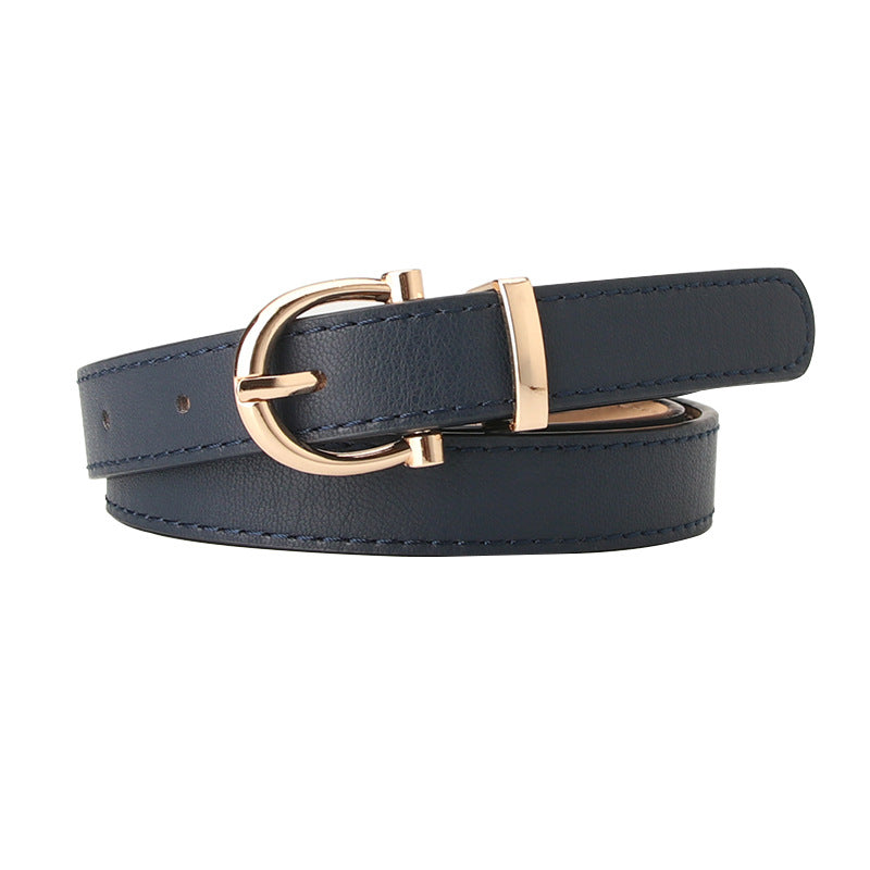 Women's Korean Style Simple Leather Decorative Jeans Belts