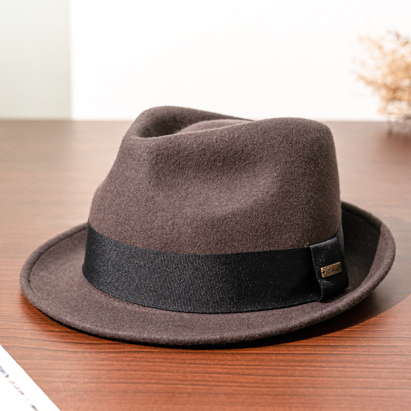 Women's & Men's Style Woolen Hat Jazz Small Brim Hats & Caps