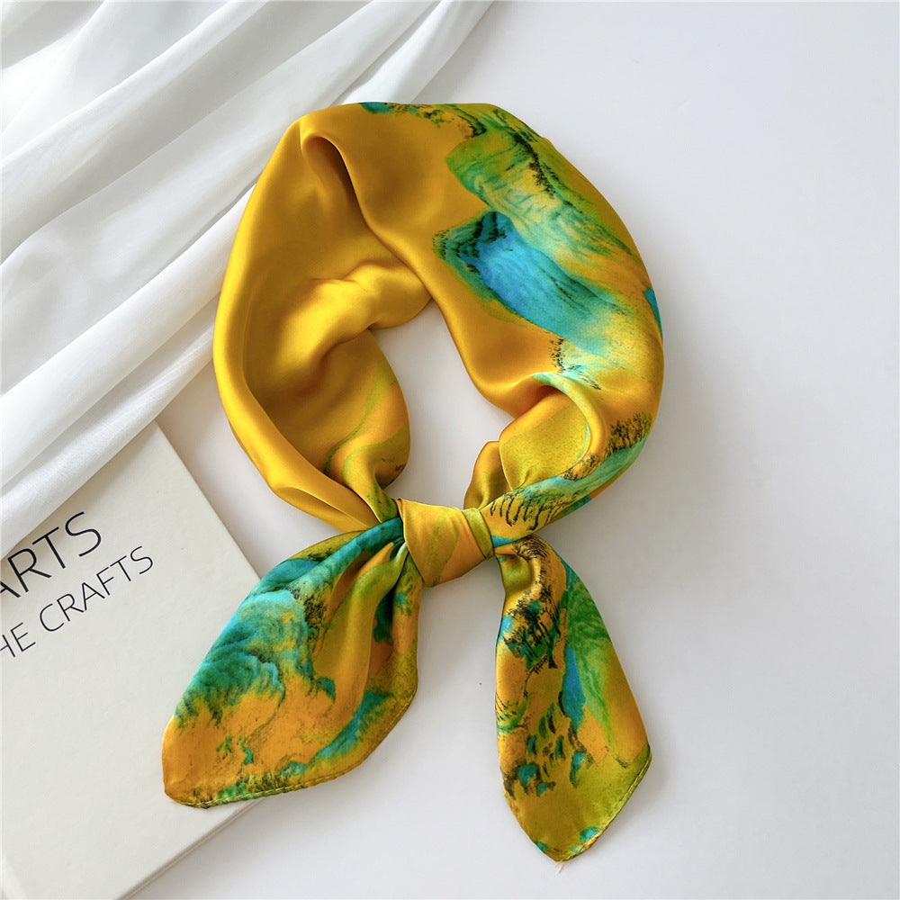 Women's Towel Silk Summer Hair Band Headscarf Neck Scarfs