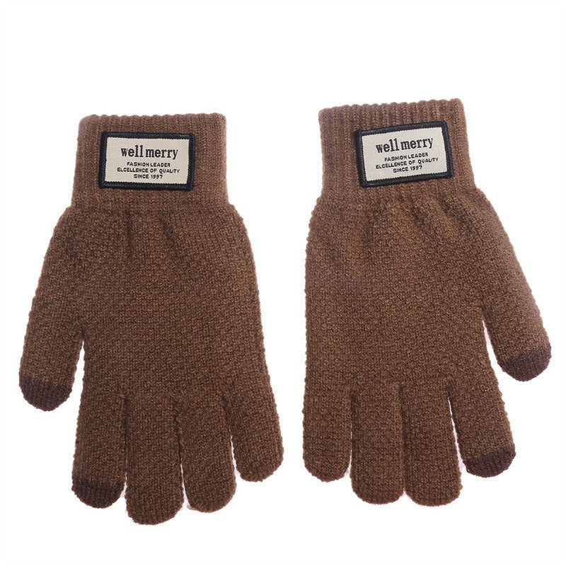 Men's Knitted Plus Size Fleece-lined Thicker Jacquard Gloves