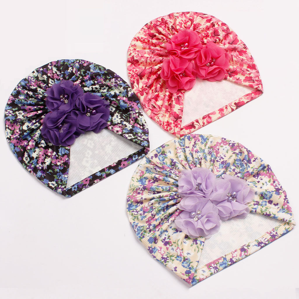 Children's Summer Beanie Thread Small Floral Flower Kids' Headwear