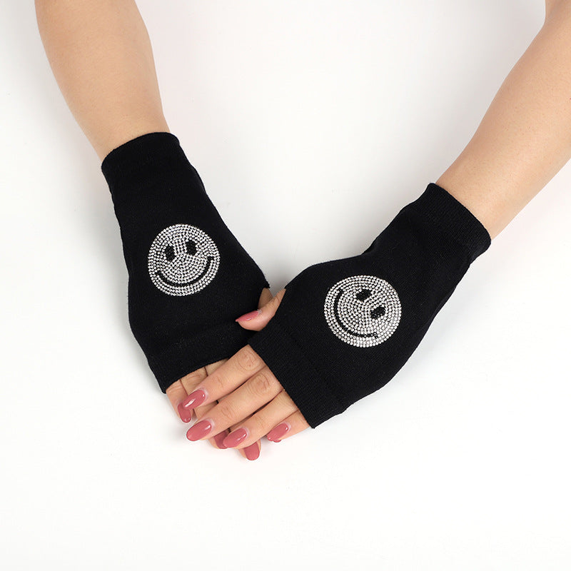 Women's & Men's Sailor Dance Open Finger Rivet Knitting Gloves