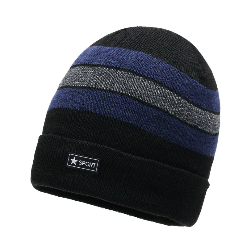 Men's Lining Thickened Woolen Thermal Knitting Sleeve Cycling Hats & Caps