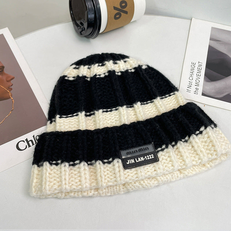 Women's Thick Warm Earflaps Sleeve Cute Knitted Hats & Caps