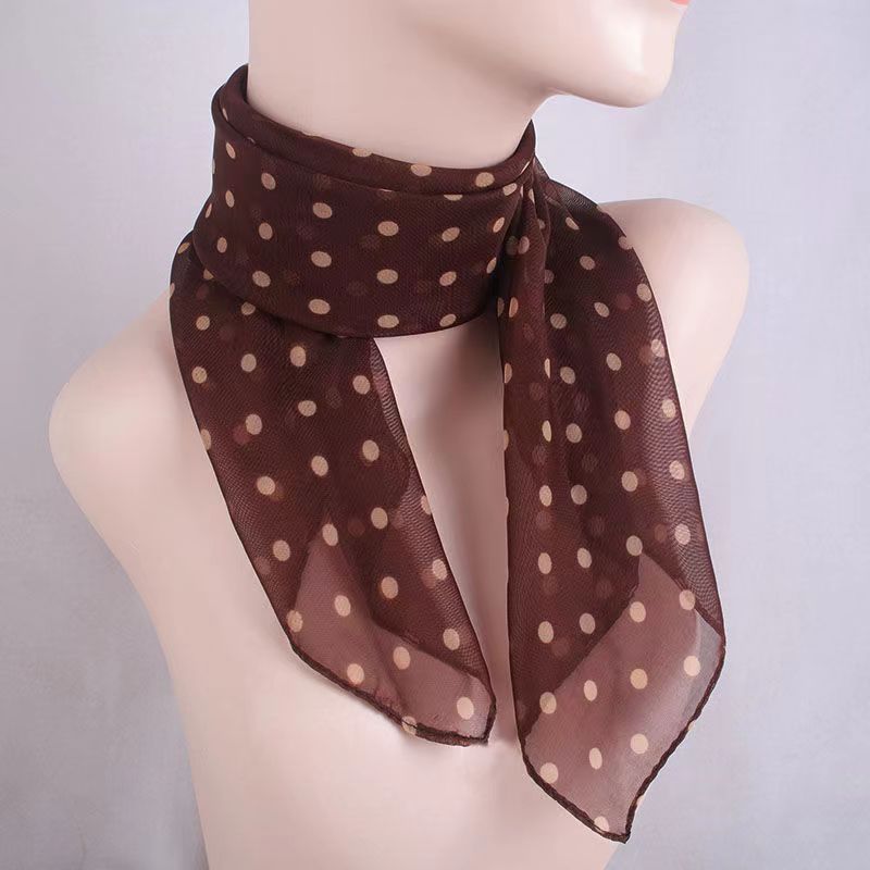 Women's Small Square Chiffon Soft Emulation Silk Scarfs