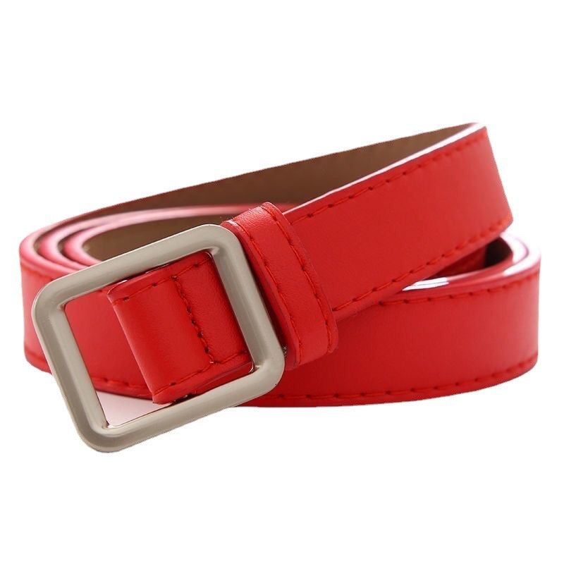 Women's Square Buckle Casual Retro Fashion Thin Belts