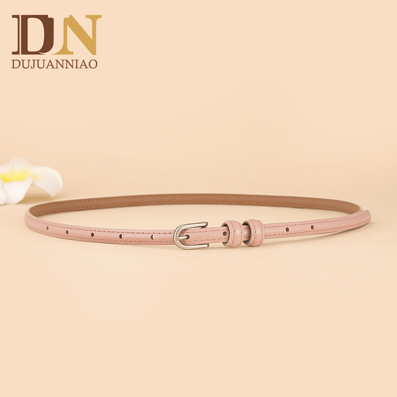 Women's Summer Joker Leather Thin Wind Decoration Belts