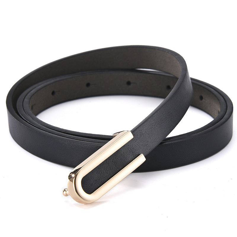 Women's Snap Button Simple Thin Female Ornament Belts