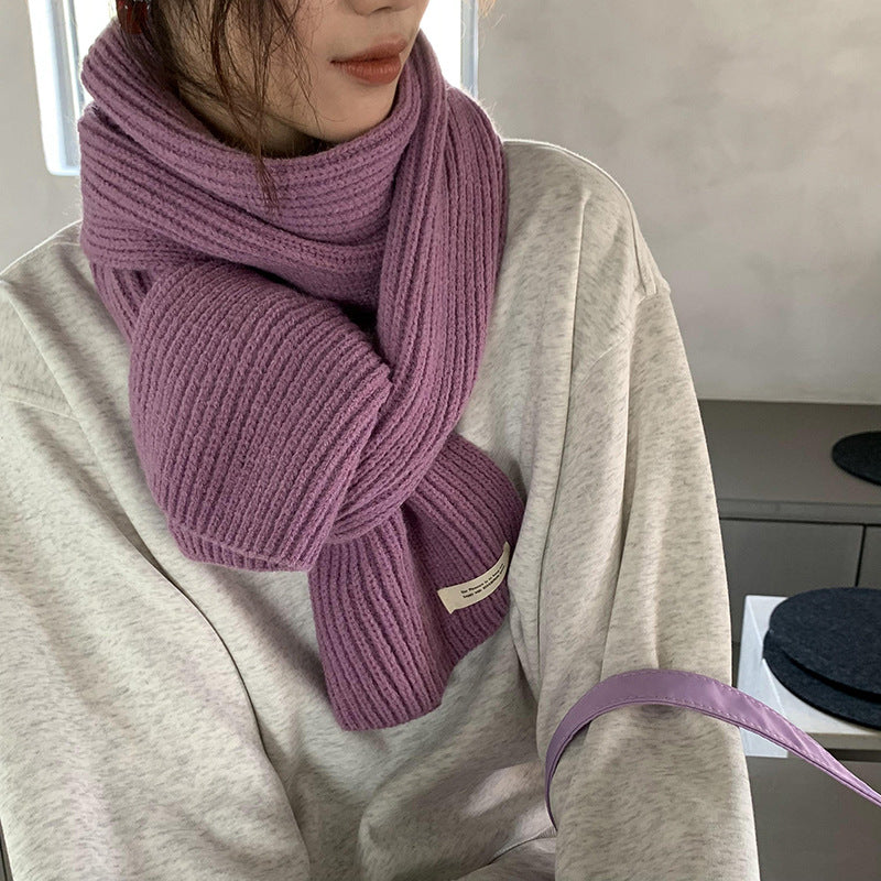 Wool For Solid Color College Warm Scarfs