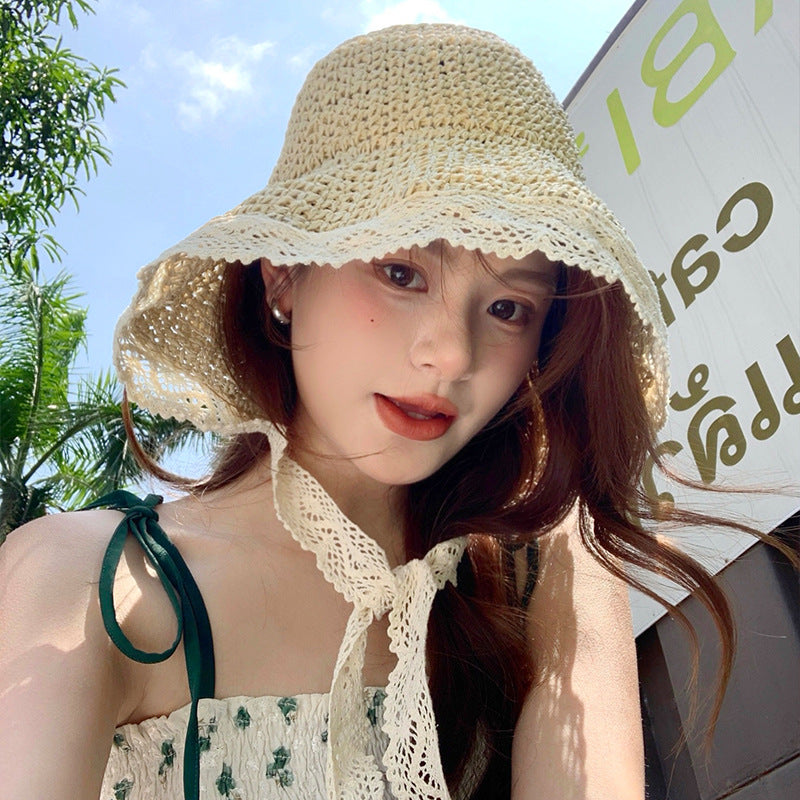 Straw Hat Female Summer Travel Seaside Bucket Hats & Caps