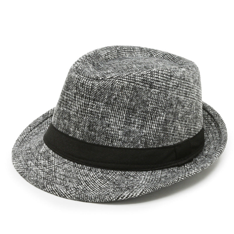 Men's Broad-brimmed Korean Fashion Solid Color Wool Hats & Caps