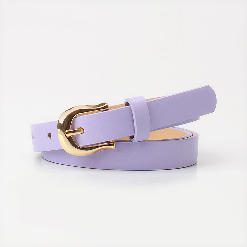 Women's Pin Buckle Flat Candy Color Simple Belts