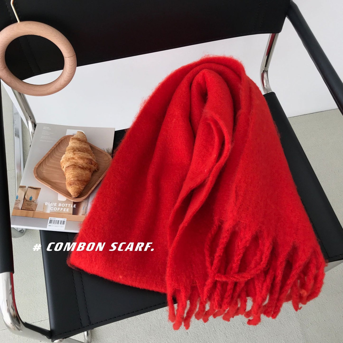 Pure Color Thickened Lengthened Female Korean Style Scarfs