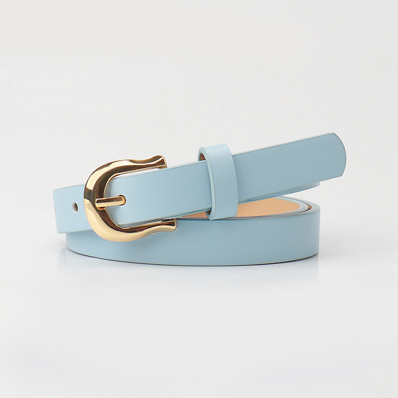 Women's Pin Buckle Flat Candy Color Simple Belts