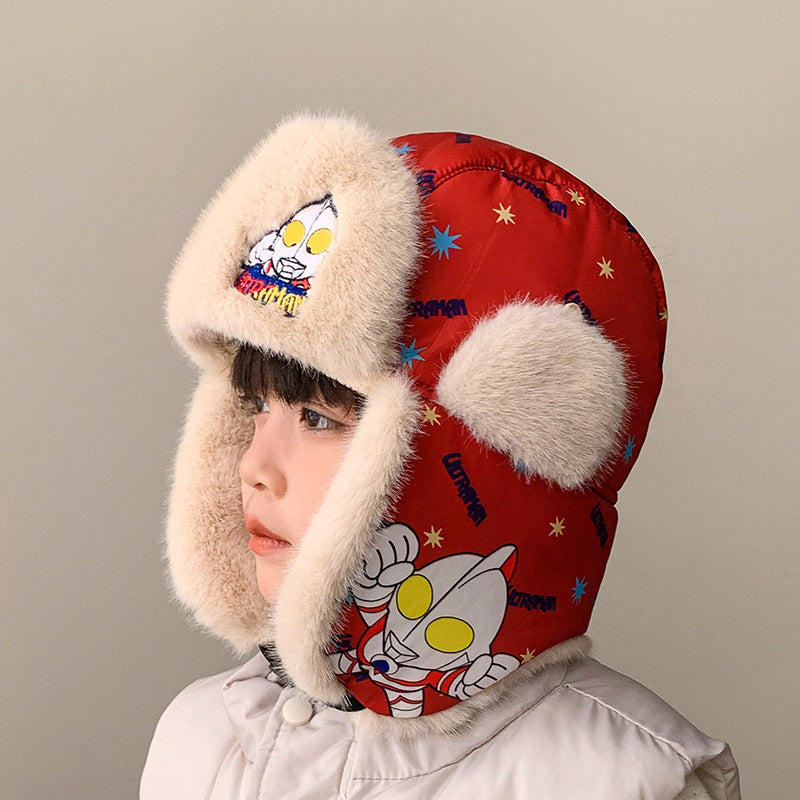 Women's & Men's Hat Cartoon Keep Warm Fleece-lined Windproof Kids' Headwear