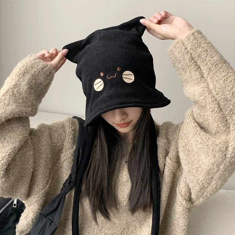 Women's Heap Korean Cute Rabbit Ears Thin Thermal Hats & Caps