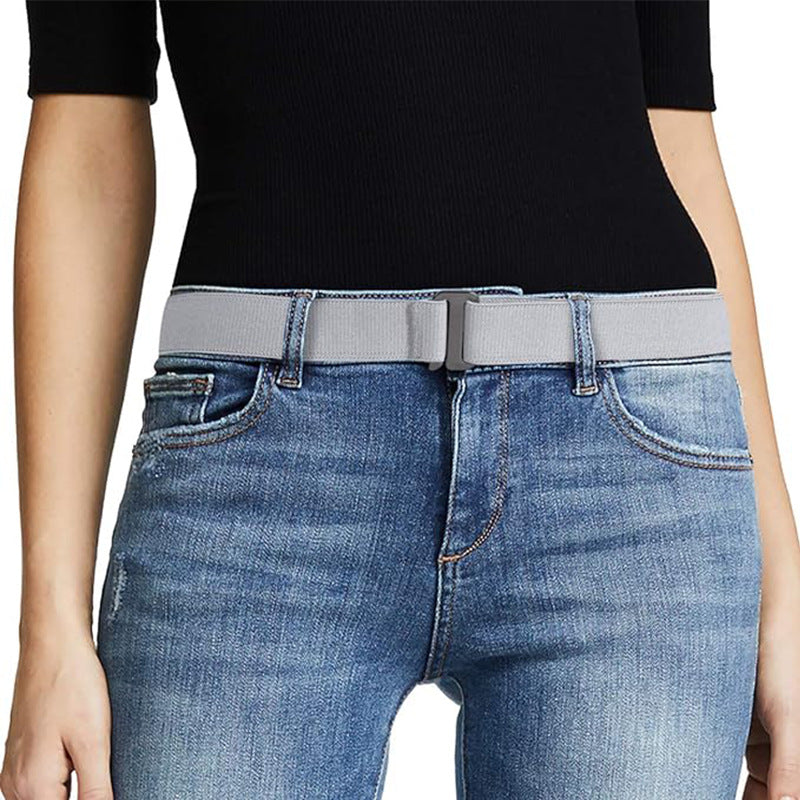 Women's Stretch Elastic Mesh Flat Buckle Jeans Pants Belts