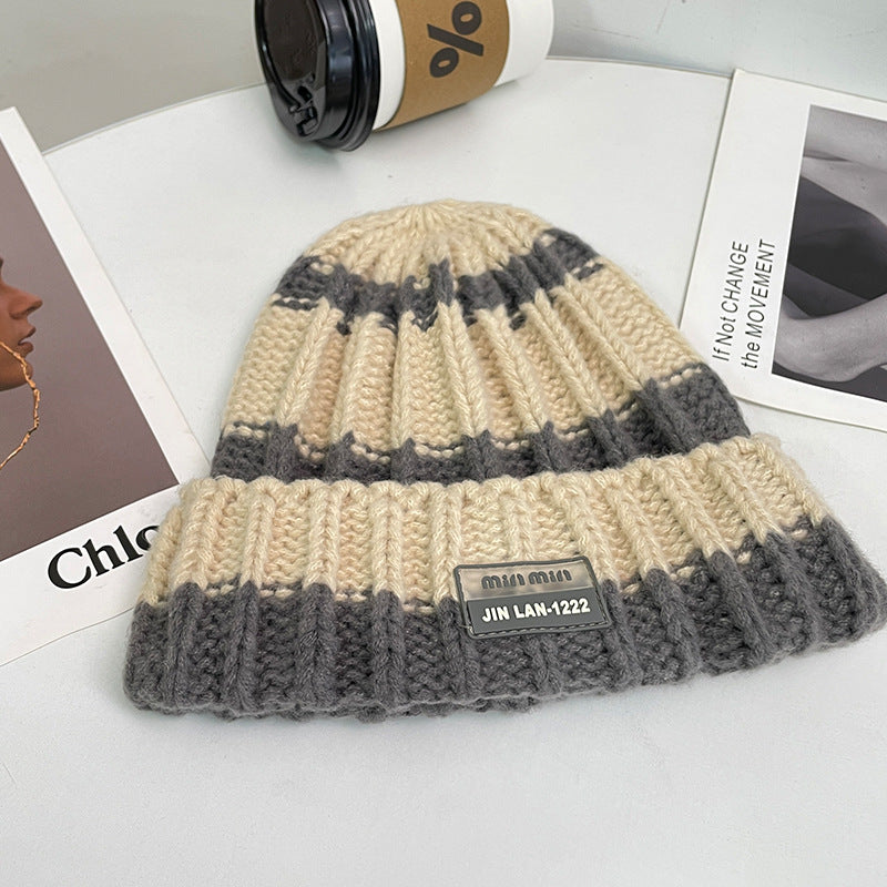 Women's Thick Warm Earflaps Sleeve Cute Knitted Hats & Caps