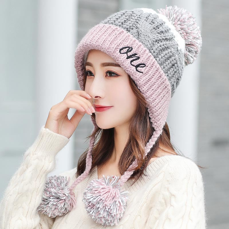 Women's Woolen Fashion Warm Hat Sweet Cute Korean Style Hats & Caps