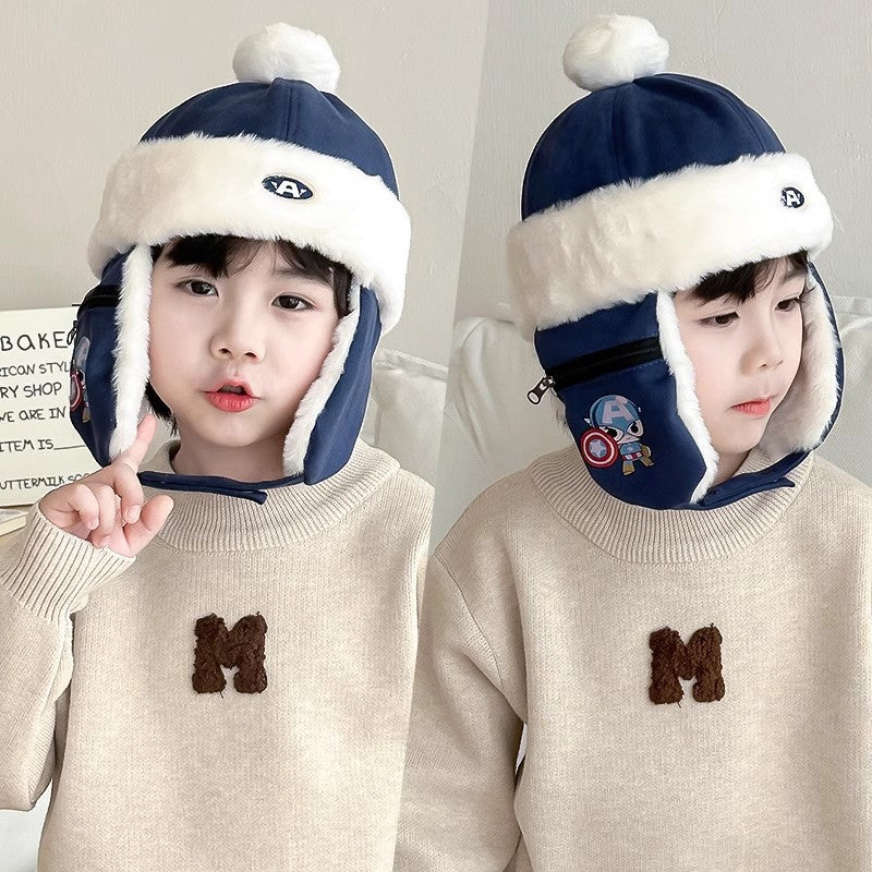 Women's & Men's Hat Cartoon Keep Warm Fleece-lined Windproof Kids' Headwear