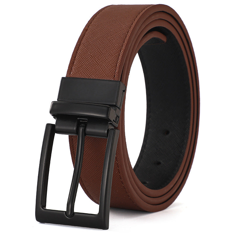 Men's Rotating Buckle Cowhide Pin Casual Double-sided Belts