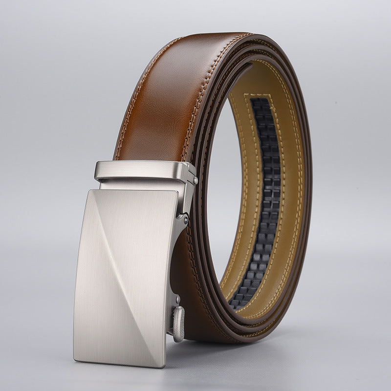 Men's Leisure Automatic Buckle Second Floor Cowhide Belts