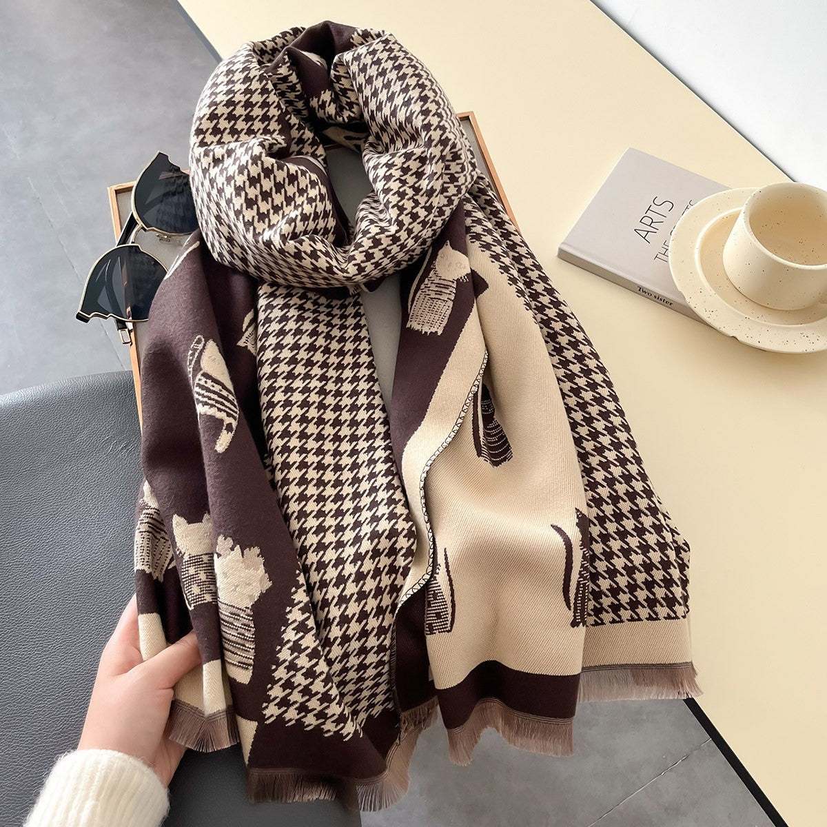 Women's Winter Temperament Wild Double-sided High Sense Scarfs