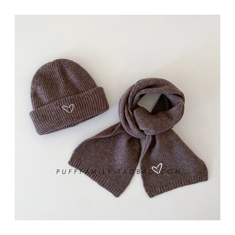 Women's & Men's Two-piece Set Korean Knitted Keep Warm Woolen Kids' Headwear