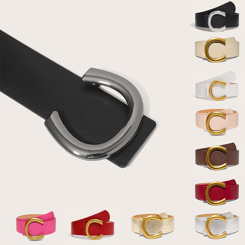 Sense Korean Fashion Buckle Niche Black Belts