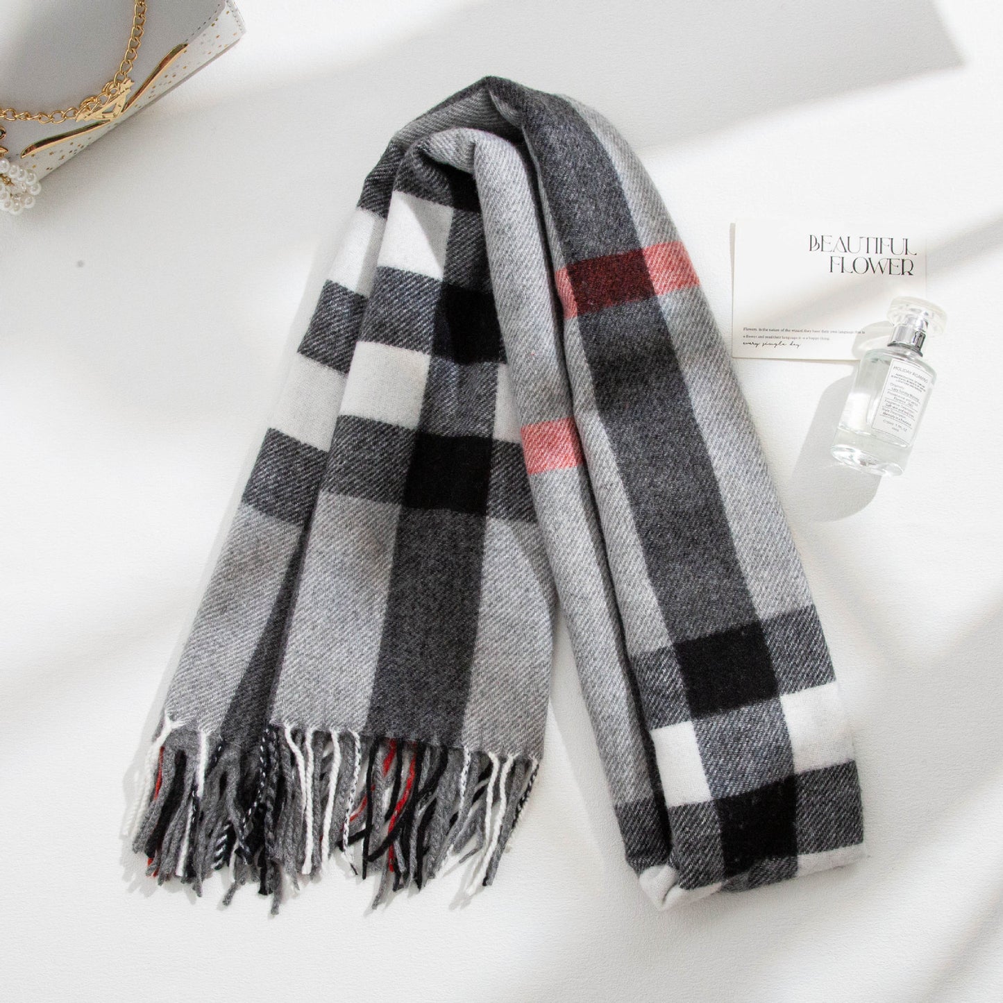 Women's High-grade Plaid Shawl Autumn Versatile Fashion Scarfs