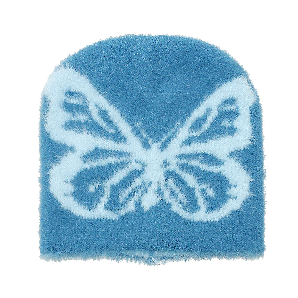 Women's Knitted Woolen Warm Ski Butterfly Jacquard Hats & Caps