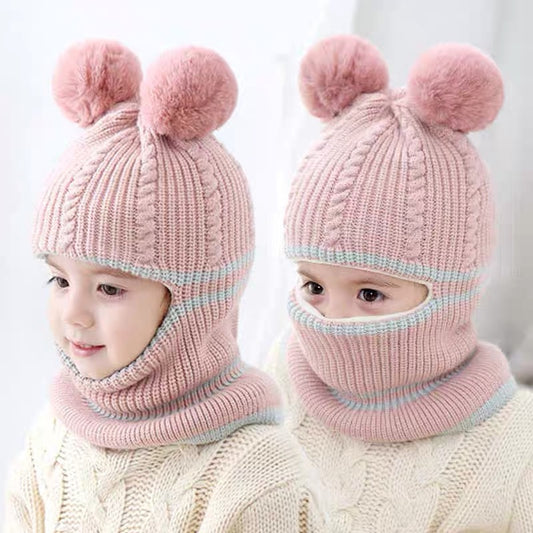 Women's & Men's Hat Neck Warmer One Woolen Winter Kids' Headwear