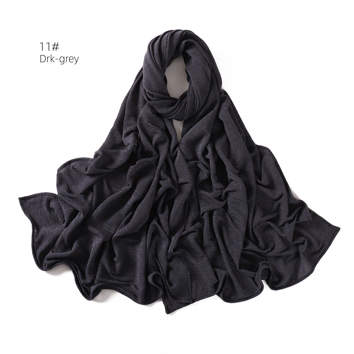 Women's Soft Solid Color Elastic Breathable Pleated Scarfs