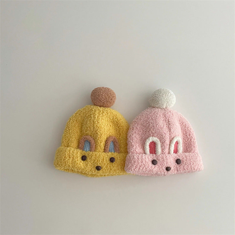 Hat Cute Rabbit Plush Knitted Sleeve Kids' Headwear