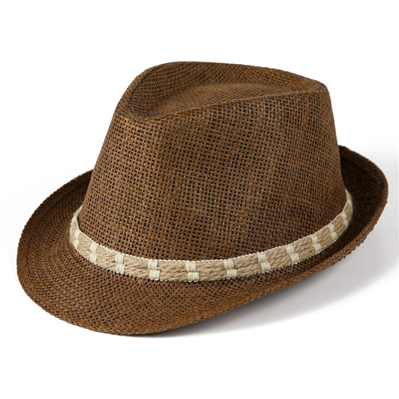 Women's & Men's Straw Hat Billycock British Retro Fedora Hats & Caps