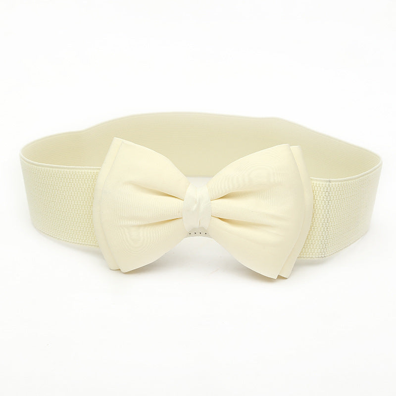 Women's Wide Seal Black Three-dimensional Bow Clothing Belts