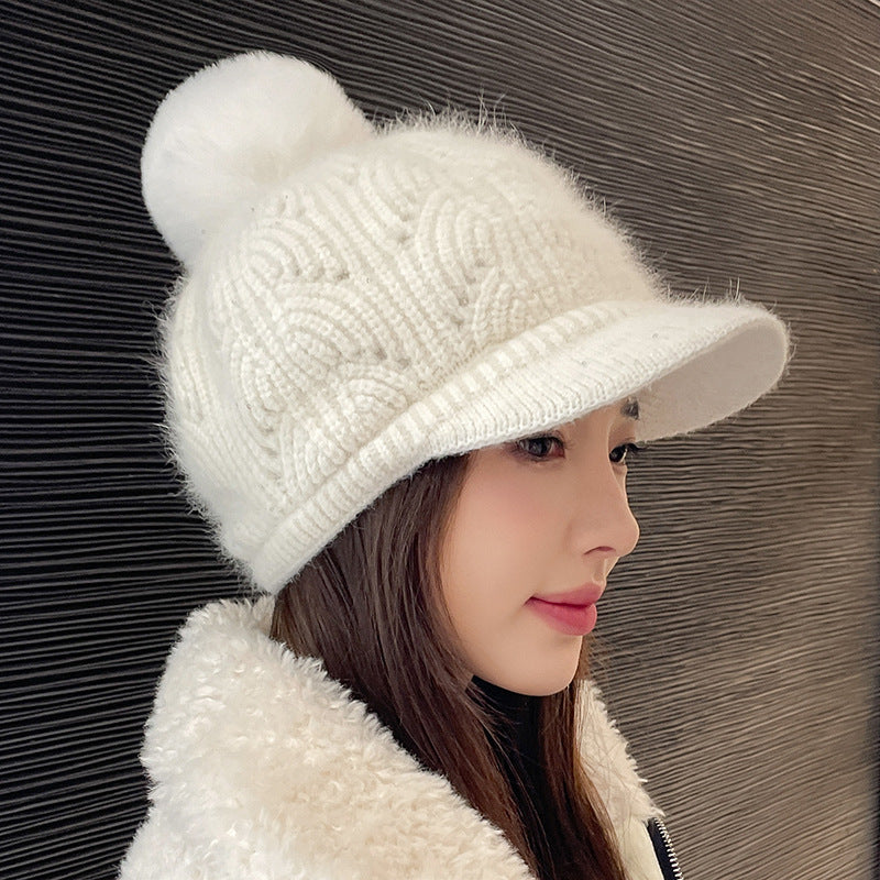 Women's Hair Baseball Korean Textured Sequined Fur Hats & Caps