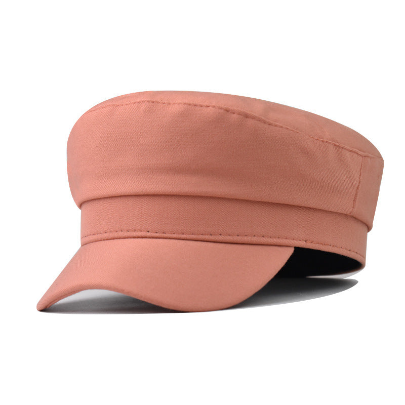 Women's Solid Color Beret Peaked Light Board Hats & Caps