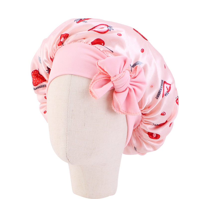 Popular Printing Satin Round Tam-o'-shanter Elastic Kids' Headwear