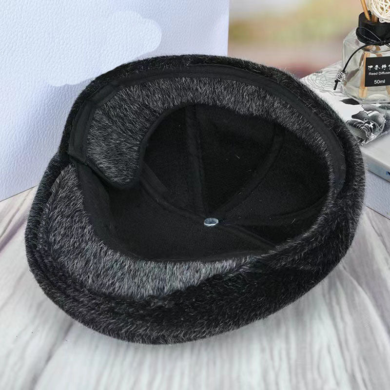 Men's Forward Hat Imitation Mink Wool Peaked Hats & Caps