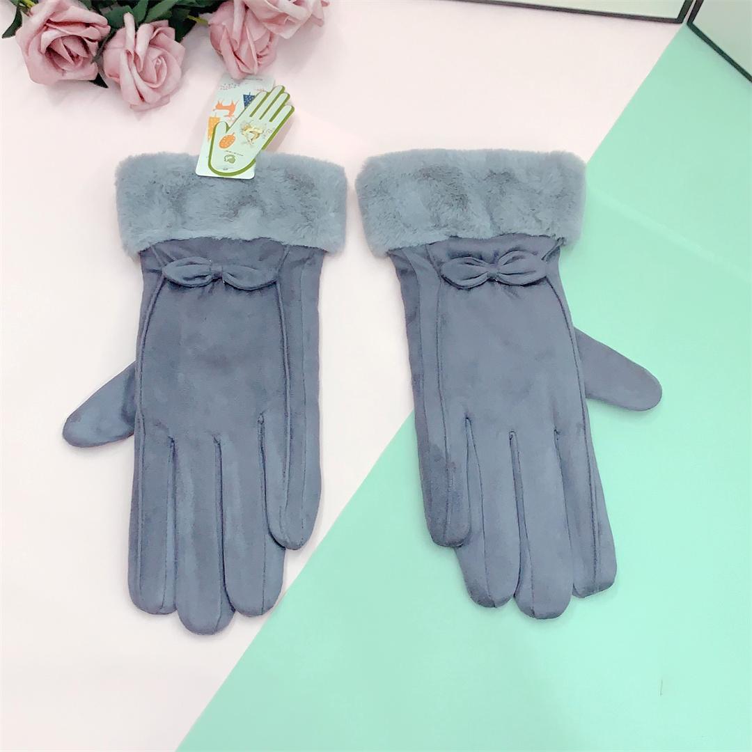 Women's Fleece-lined Waterproof Warm Bow Sweet Outdoor Gloves