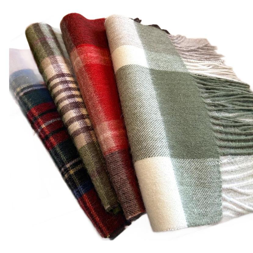 Women's Wool Woolen Plaid Winter Warm Scarfs