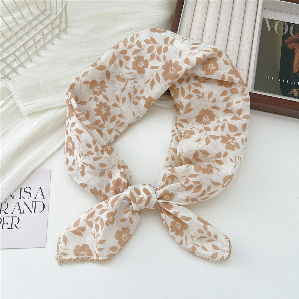 Women's Korean Style Small Square Towel Silk For Soft Scarfs