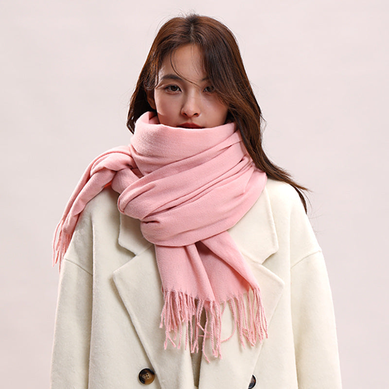 Women's Solid Color Winter Versatile High-grade Shawl Fashion Scarfs